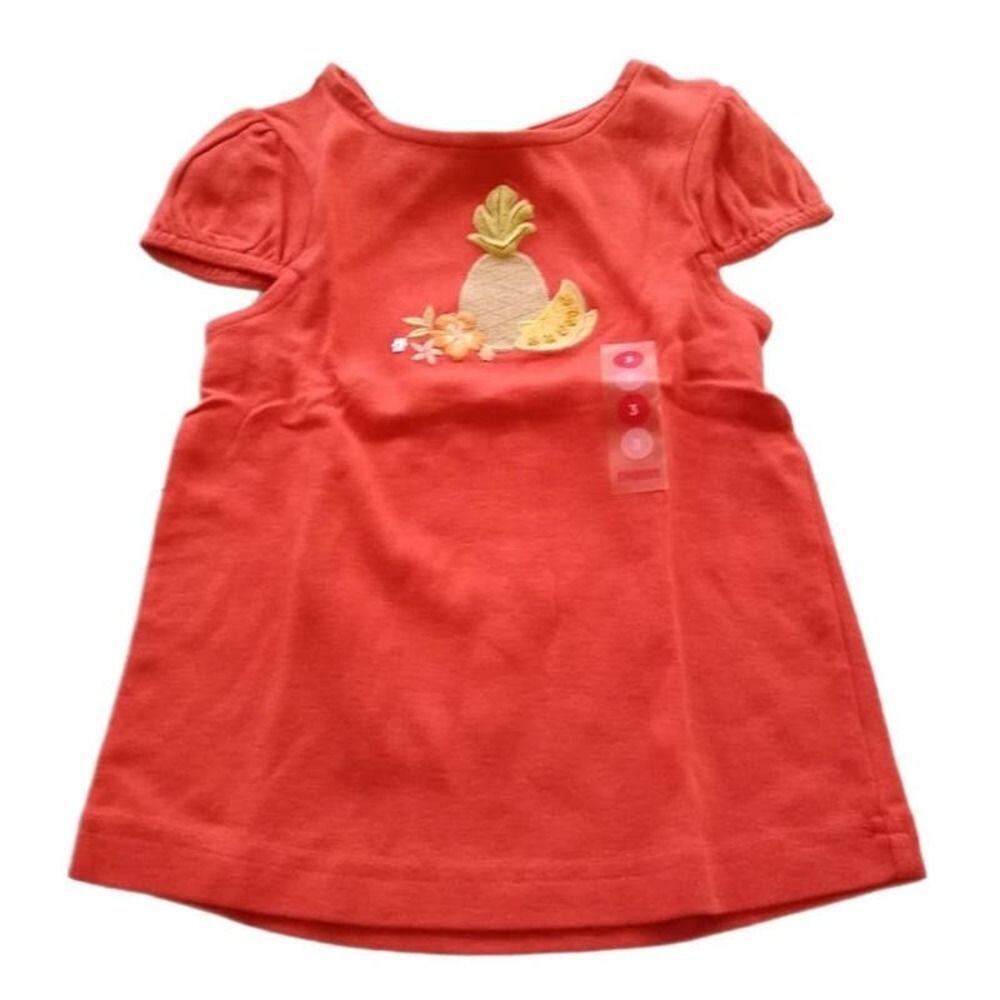 Gymboree BEACH SHACK Girls Keyhole Top Shirt Orange Size 3 Vintage New - Picture 1 of 6